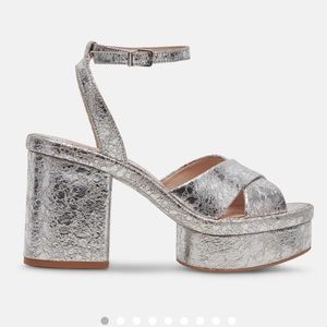Dolce vita silver distressed leather heels laisha heels